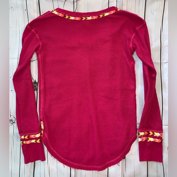 🍁 Free People We the Free Rainbow Thermal Henley - Picture 9 of 9